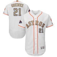 Houston Astros #21 Zack Greinke White FlexBase Authentic 2018 Gold Program Cool Base Stitched MLB Jersey