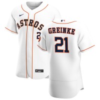 Houston Houston Astros #21 Zack Greinke Men's Nike White Home 2020 Authentic Player MLB Jersey