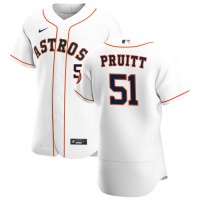 Houston Houston Astros #51 Austin Pruitt Men's Nike White Home 2020 Authentic Player MLB Jersey