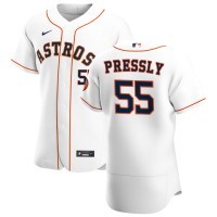 Houston Houston Astros #55 Ryan Pressly Men's Nike White Home 2020 Authentic Player MLB Jersey