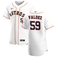 Houston Houston Astros #59 Framber Valdez Men's Nike White Home 2020 Authentic Player MLB Jersey