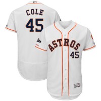 Houston Houston Astros #45 Gerrit Cole Majestic 2019 Postseason Authentic Flex Base Player Jersey White
