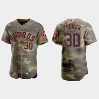 Houston Houston Astros #30 Kyle Tucker Men's Nike 2021 Armed Forces Day Authentic MLB Jersey -Camo