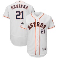 Houston Houston Astros #21 Zack Greinke Majestic 2019 Postseason Authentic Flex Base Player Jersey White