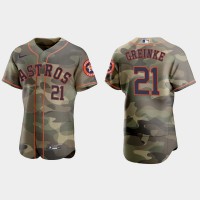 Houston Houston Astros #21 Zack Greinke Men's Nike 2021 Armed Forces Day Authentic MLB Jersey -Camo