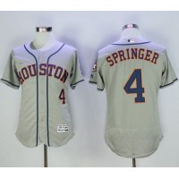 Houston Astros #4 George Springer Grey Flexbase Authentic Collection Stitched MLB Jersey