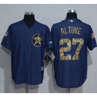 Houston Astros #27 Jose Altuve Denim Blue Salute to Service Stitched MLB Jersey