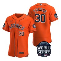 Houston Houston Astros #30 Kyle Tucker Men's Nike 150th Anniversary 2021 World Series Authentic MLB Jersey - Orange