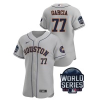 Houston Houston Astros #77 Luis Garcia Men's Nike 150th Anniversary 2021 World Series Authentic MLB Jersey - Gray