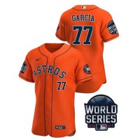 Houston Houston Astros #77 Luis Garcia Men's Nike 150th Anniversary 2021 World Series Authentic MLB Jersey - Orange
