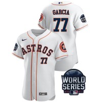 Houston Houston Astros #77 Luis Garcia Men's Nike 150th Anniversary 2021 World Series Authentic MLB Jersey - White