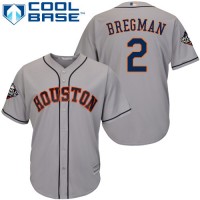 Houston Astros #2 Alex Bregman Grey New Cool Base 2019 World Series Bound Stitched MLB Jersey