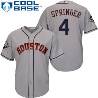 Houston Astros #4 George Springer Grey New Cool Base 2019 World Series Bound Stitched MLB Jersey