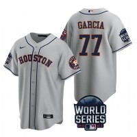 Houston Houston Astros #77 Luis Garcia Men's Nike 150th Anniversary 2021 World Series Game MLB Jersey - Gray