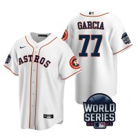 Houston Houston Astros #77 Luis Garcia Men's Nike 150th Anniversary 2021 World Series Game MLB Jersey - White