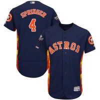 Houston Astros #4 George Springer Navy Blue Flexbase Authentic Collection 2019 World Series Bound Stitched MLB Jersey