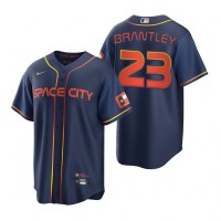 Houston Houston Astros #23 Michael Brantley Navy Men's Nike Game 2022 City Connect MLB Jersey