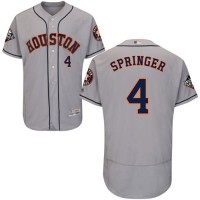 Houston Astros #4 George Springer Grey Flexbase Authentic Collection 2019 World Series Bound Stitched MLB Jersey