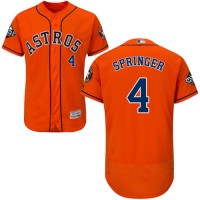 Houston Astros #4 George Springer Orange Flexbase Authentic Collection 2019 World Series Bound Stitched MLB Jersey