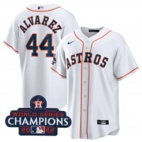 Houston Houston Astros #44 Yordan Alvarez White 2022 World Series Champions Home Stitched Men's Nike MLB Jersey