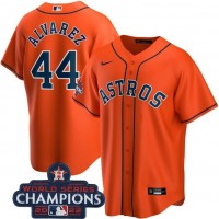 Houston Houston Astros #44 Yordan Alvarez Orange 2022 World Series Champions Stitched Men's Nike MLB Jersey