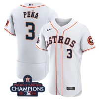 Houston Houston Astros #3 Jeremy Pena White 2022 World Series Champions Flex Base Stitched Men's Nike MLB Jersey