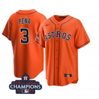 Houston Houston Astros #3 Jeremy Pena Orange 2022 World Series Champions Cool Base Stitched Men's Nike MLB Jersey