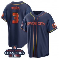 Houston Houston Astros #3 Jeremy Pena Navy 2022 World Series Champions City Connect Stitched Men's Nike MLB Jersey