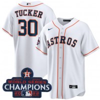Houston Houston Astros #30 Kyle Tucker White 2022 World Series Champions Home Stitched Men's Nike MLB Jersey