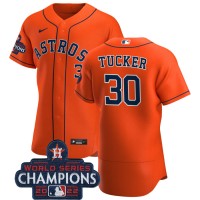 Houston Houston Astros #30 Kyle Tucker Orange 2022 World Series Champions Orange Alternate Authentic Team MLB Jersey