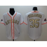 Houston Astros #35 Justin Verlander White 2017 World Series Champions Gold Program Cool Base Stitched MLB Jersey