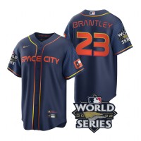 Houston Houston Astros #23 Michael Brantley Navy 2022 World Series Men's Nike Game City Connect MLB Jersey