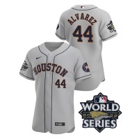 Houston Houston Astros #44 Yordan Alvarez Men's Nike 150th Anniversary 2022 World Series Authentic MLB Jersey - Gray