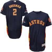Houston Astros #2 Alex Bregman Navy Blue FlexBase Authentic 2018 Gold Program Cool Base Stitched MLB Jersey