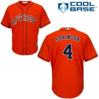 Houston Astros #4 George Springer Orange New Cool Base Stitched MLB Jersey