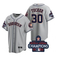 Houston Houston Astros #30 Kyle Tucker Men's Nike 150th Anniversary 2022 World Series Champions Game MLB Jersey - Gray