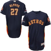 Houston Astros #27 Jose Altuve Navy Blue FlexBase Authentic 2018 Gold Program Cool Base Stitched MLB Jersey