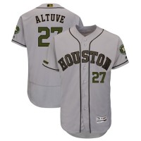 Houston Astros #27 Jose Altuve Grey Flexbase Authentic Collection 2018 Memorial Day Stitched MLB Jersey