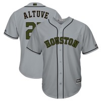 Houston Astros #27 Jose Altuve Grey New Cool Base 2018 Memorial Day Stitched MLB Jersey