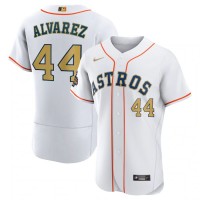Houston Houston Astros #44 Yordan Alvarez Nike White/Gold 2023 Gold Collection Authentic Jersey