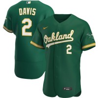 Oakland Oakland Athletics #2 Khris Davis Men's Nike Kelly Green Alternate 2020 Authentic Player MLB Jersey