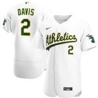 Oakland Oakland Athletics #2 Khris Davis Men's Nike White Home 2020 Authentic Player MLB Jersey