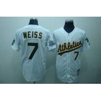 Mitchell and Ness Oakland Athletics #7 Walt Weiss Stitched White Throwback MLB Jersey