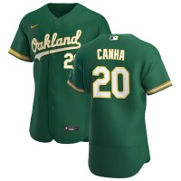 Oakland Oakland Athletics #20 Mark Canha Men's Nike Kelly Green Alternate 2020 Authentic Player MLB Jersey