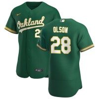 Oakland Oakland Athletics #28 Matt Olson Men's Nike Kelly Green Alternate 2020 Authentic Player MLB Jersey