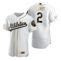 Oakland Oakland Athletics #2 Khris Davis White Nike Men's Authentic Golden Edition MLB Jersey