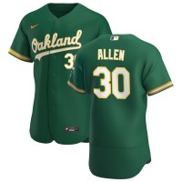 Oakland Oakland Athletics #30 Austin Allen Men's Nike Kelly Green Alternate 2020 Authentic Player MLB Jersey