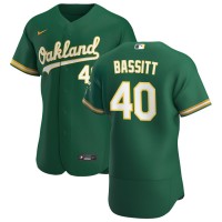 Oakland Oakland Athletics #40 Chris Bassitt Men's Nike Kelly Green Alternate 2020 Authentic Player MLB Jersey