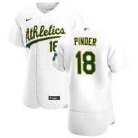 Oakland Oakland Athletics #18 Chad Pinder Men's Nike White Home 2020 Authentic Player MLB Jersey