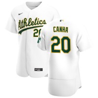Oakland Oakland Athletics #20 Mark Canha Men's Nike White Home 2020 Authentic Player MLB Jersey